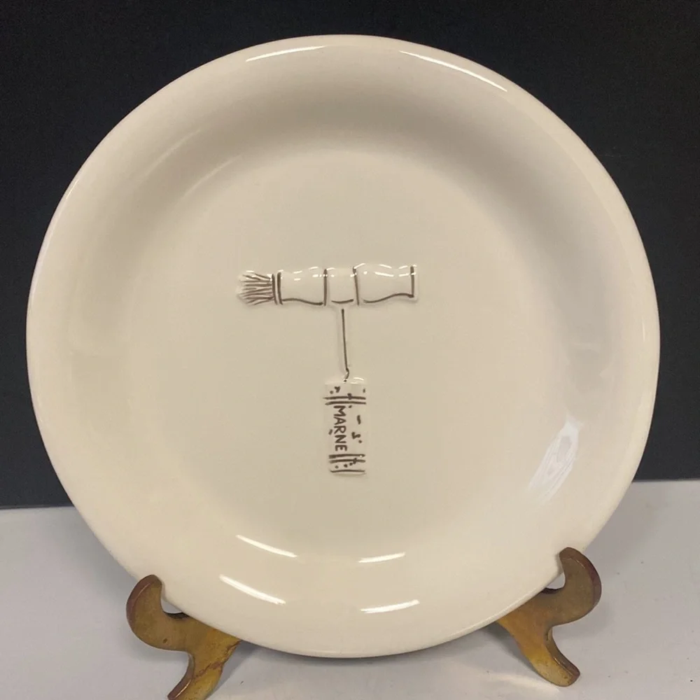 Williams Sonoma Corkscrew Porcelain 6”D Plates Set of Six
